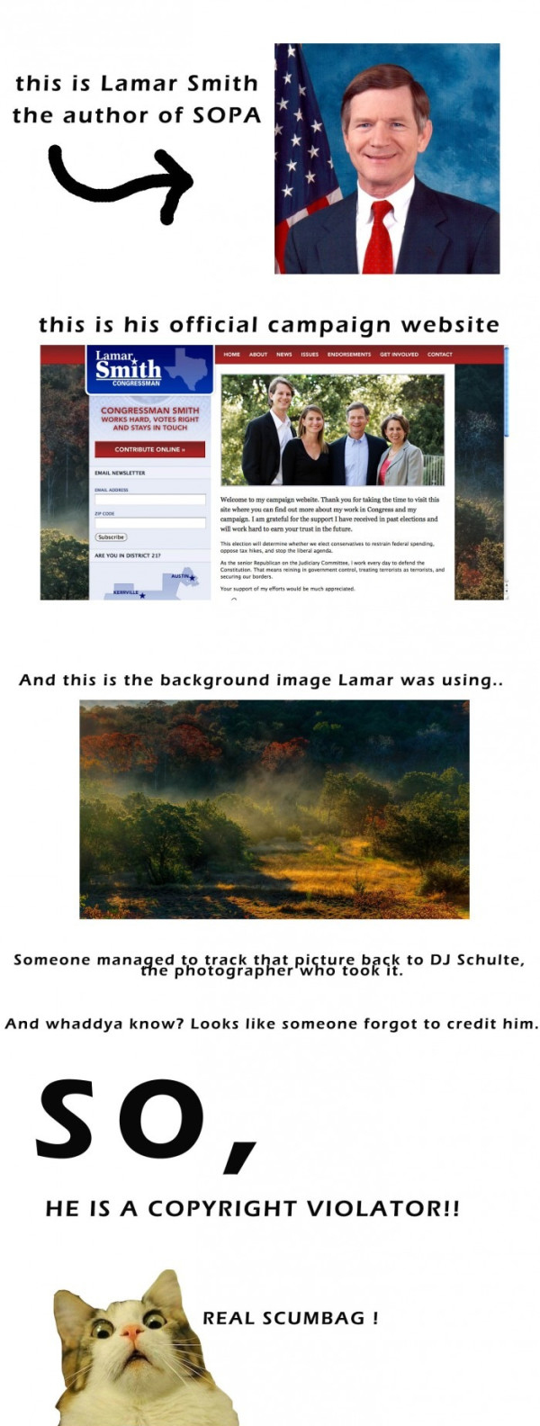 Lamar Smith Website Copyright Violation